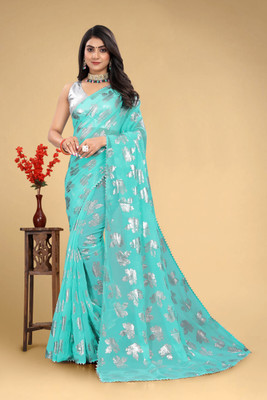 Jyanshu Creation Printed Bollywood Georgette Saree(Blue)