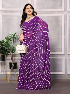 Samai Printed Daily Wear Georgette Saree(Purple)