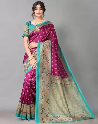 maayro Printed Mysore Art Silk Saree(Multicolor)