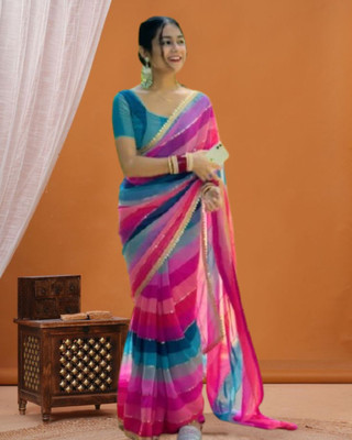 JAYAMENTERPRISE Printed Bollywood Georgette Saree(Multicolor)