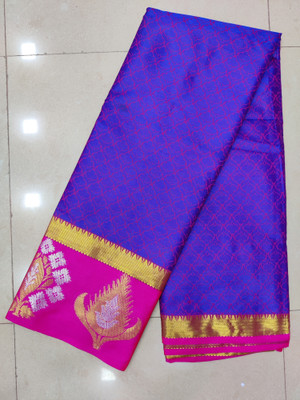 rsenterprisefashion Self Design Banarasi Art Silk Saree(Purple)