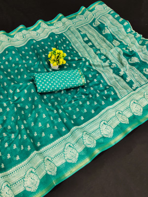 Kanooda Prints Printed Chanderi Chanderi Saree(Multicolor)
