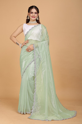 Fasharo Embroidered Bollywood Net Saree(Multicolor)