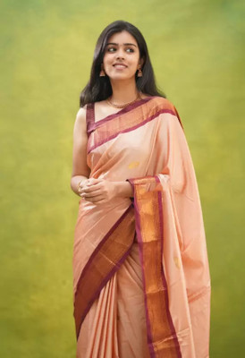 Shruti Bandhani Woven Kanjivaram Cotton Silk Saree(Magenta)