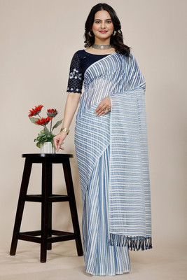 JIVI CLOTHING Self Design, Solid/Plain, Embroidered Bollywood Chiffon Saree(Multicolor)