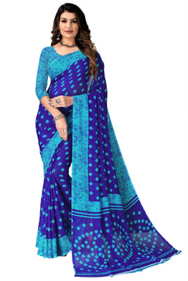 Kanooda Prints Printed Daily Wear Georgette Saree(Multicolor)