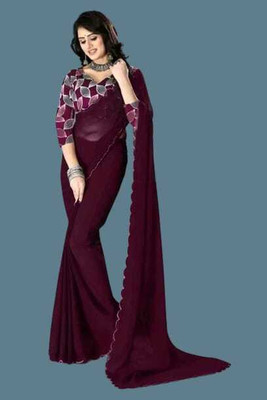KALPNA CREATION Solid/Plain Bollywood Georgette Saree(Pack of 2, Multicolor)