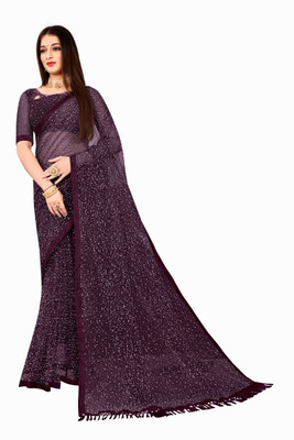 JPBANNA Self Design Daily Wear Net Saree(Maroon)