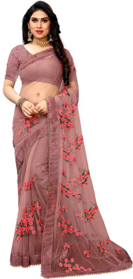 PATLANI STYLE Embroidered Bollywood Net Saree(Multicolor)