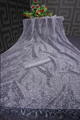 Silkbazar Embellished Bollywood Net Saree(Grey)