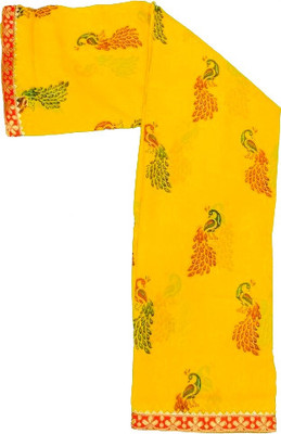 DAZLIO Embellished, Solid/Plain Bollywood Georgette Saree(Yellow)