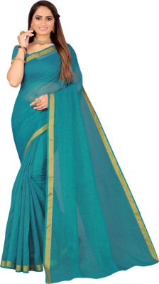 Suntex Solid/Plain Bhagalpuri Art Silk Saree(Light Green)