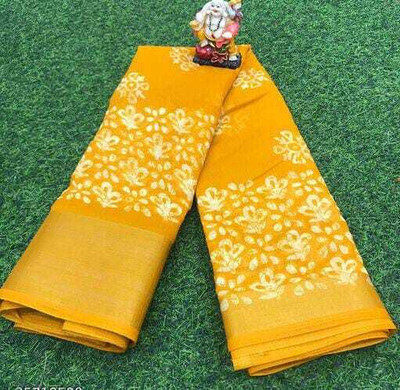 khodiyaar creation Digital Print Bollywood Linen Saree(Multicolor)