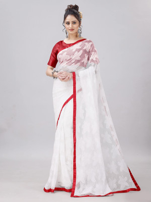 nilaksh enterprise Woven Bollywood Net Saree(Maroon)