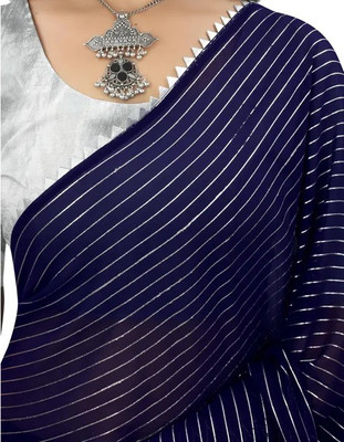 JiproStore Printed Daily Wear Chiffon Saree(Dark Blue)