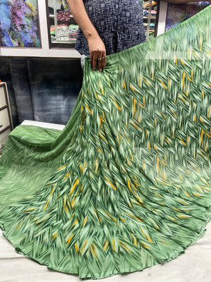 THESIYA FAB Printed Bollywood Georgette Saree(Green)