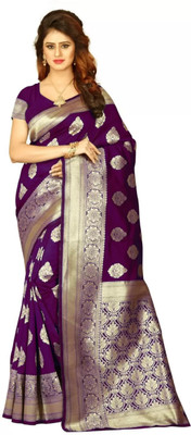 Shoppershopee Woven Paithani Silk Blend Saree(Multicolor)
