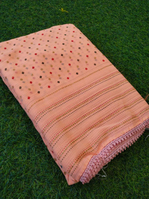 v.divyanshi & co. Printed Bandhani Georgette Saree(Orange)