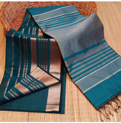 Shree Ethnic Woven Handloom Cotton Blend Saree(Light Green)