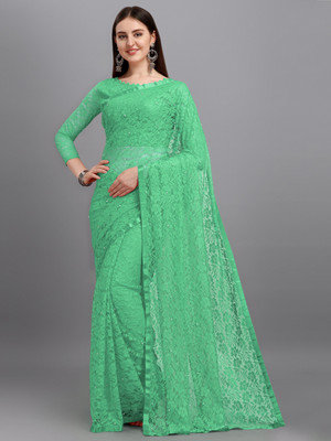 Suali Self Design Bollywood Net Saree(Light Green)