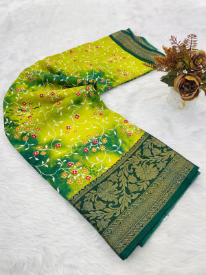 KV Fashion Digital Print Daily Wear Art Silk Saree(Green)