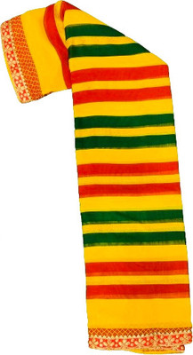 DAZLIO Embellished, Solid/Plain Bollywood Georgette Saree(Yellow)