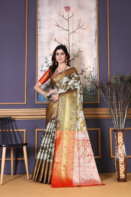 LAVYANSH CREATION Printed Banarasi Art Silk Saree(Green)