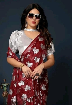 MANISHA Digital Print Bollywood Pure Silk Saree(Maroon)