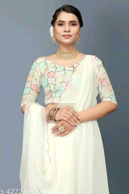 mahalaxmi fab Solid/Plain Bollywood Georgette Saree(Multicolor)