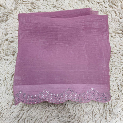 Geeta Store Printed Banarasi Chiffon Saree(Purple)