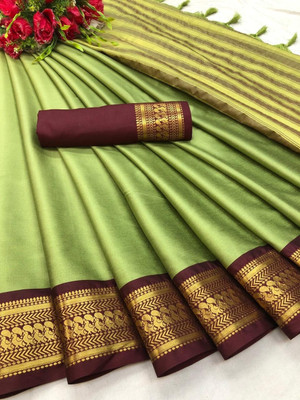 Shruti Bandhani Woven Banarasi Jacquard Saree(Green)