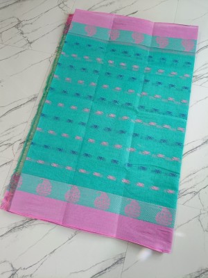 Traditional Sare Woven Tant Pure Cotton Saree(Multicolor)