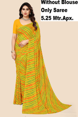 Kanooda Prints Printed Leheria Georgette Saree(Multicolor)