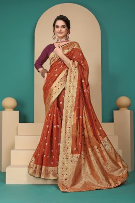 Navanari Woven Kanjivaram Cotton Silk Saree(Brown)