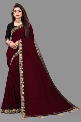 Elieslura Self Design Bollywood Georgette Saree(Maroon)