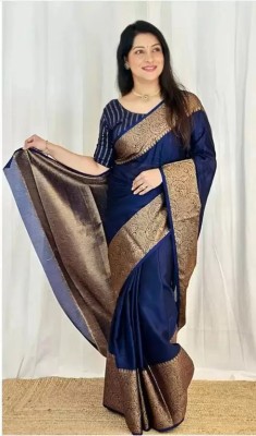 Miren Woven Banarasi Jacquard Saree(Dark Blue)