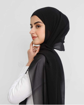 ALHAMZAH Solid Georgette Women Scarf, Stole, Fancy Scarf