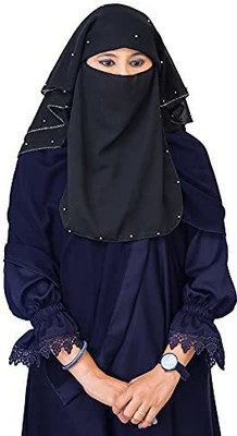 Vastragrah Georgette Solid Abaya(Black)