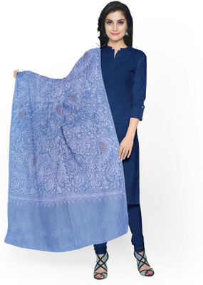KHEVANHAAR Embroidered Poly Wool, Pure Wool Women Stole