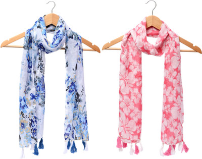 RIDDLE NEEDLE Printed Chiffon Women Scarf, Stole, Fancy Scarf