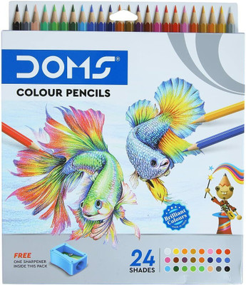 DOMS Doms 24 Shades Round Shaped Color Pencils(Set of 12, Multicolor)