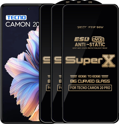 Qyist Edge To Edge Tempered Glass for TECNO CAMON 20 PRO(Pack of 3)