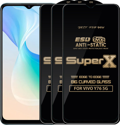Qyist Edge To Edge Tempered Glass for VIVO Y76 5G(Pack of 3)