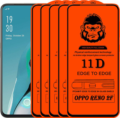 Xester Edge To Edge Tempered Glass for Oppo Reno2 F(Pack of 5)