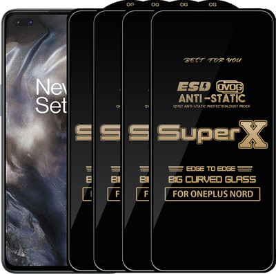 Qyist Edge To Edge Tempered Glass for ONEPLUS NORD(Pack of 4)