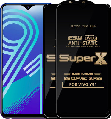 Qyist Edge To Edge Tempered Glass for VIVO Y91(Pack of 2)