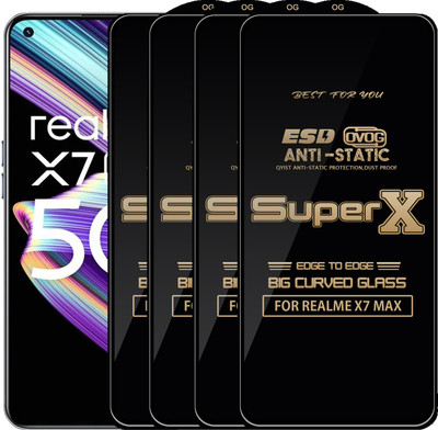 Qyist Edge To Edge Tempered Glass for REALME X7 MAX(Pack of 4)
