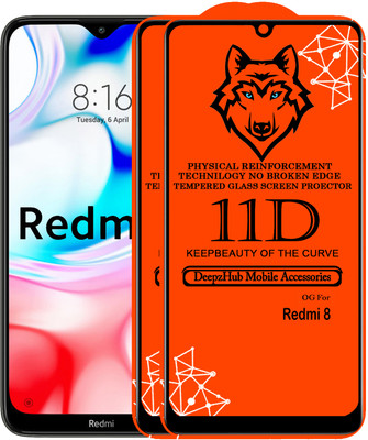 CRodible Edge To Edge Tempered Glass for Redmi 8(Pack of 2)