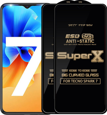 Qyist Edge To Edge Tempered Glass for TECNO SPARK 7(Pack of 2)