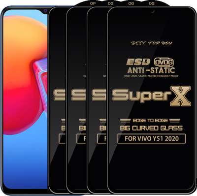 Qyist Edge To Edge Tempered Glass for VIVO Y51 2020(Pack of 4)